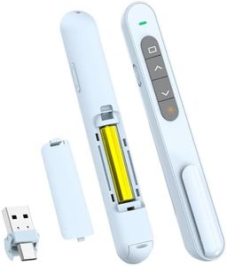 QUI Presentation Clicker Hyperlink Volume Control Wireless Presenter, PowerPoint Clicker RF 2.4GHz USB Presentation Remote Control, PowerPoint Slide Advancer for Mac/PC/Laptop/Keynote