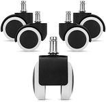 kwmobile Office Chair Wheels 11mm - Pack of 5 Furniture Castors 50mm Diameter Replacement Wheel Casters for Wooden, Laminate, Tile Floors - White