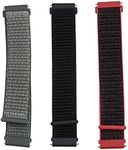 SING F LTD 3pcs 22mm Nylon Strap Compatible with Huawei GT Compatible with Samsung Galaxy Active/S2/S3 Replacement Loop Watch Band Black, Red Black, Coral Gray Watch Accessories