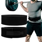 Lever Belt Black Genuine Leather Powerlifting Men & Women Power Lifting 10mm Weightlifting Belt (Black, Medium)