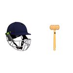 KOOKABURRA Unisex (56-58 Cm) KOOKABURRA PRO 600F CRICKET HELMET MEDIUM 56 58 CM, navy, M UK & Gunn & Moore GM Cricket Wooden Bat Mallet, For Knocking In Cricket Bats, Tan