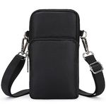 dobsechs Women Mini Phone Bag Crossbody Shoulder Nylon Bags Wallet Sports Running Armband for Ladies Girls, Removable Straps, Black