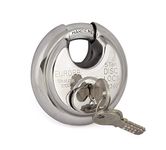 Europa Stainless Steel Disc Padlock Twin Pack (Metallic, 90 mm, P390SSTW)