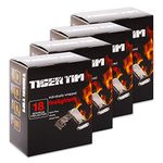 HDmirrorR Tiger Tim 72 Individually Wrapped Firelighters Mess-Free Safe Odourless Instant Fire Starter for Wood Burners Barbecues Stoves Grills Campfires