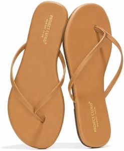 Project Cloud Flip flops for Women - Memory Foam Slippers for Women 2025 - Vegan Leather Women Slippers & Womens Sandals Beach Essentials Slides for Women Footwear - Flats (Foundations, Tan, 6)