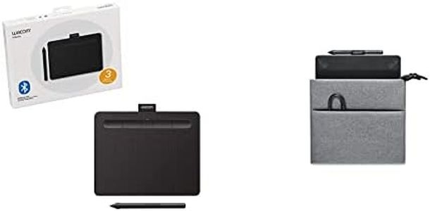 Wacom Intuos Wireless Graphic Tablet with BONUS Protective Case, 3 Software Included, 7.9" x 6.3", Black (CTL4100WLK0)