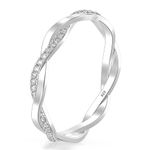 LeCalla 925 Sterling Silver BIS Hallmarked Cubic Zirconia Twisted Eternity Wedding Ring for Women and Girls (Ring Size - 5 No.)