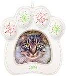 Hallmark Keepsake Christmas Ornament 2024, Pretty Kitty 2024 Photo Frame, Porcelain, Pet Gifts