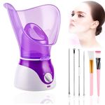 Apstour Face Steamer, Professional Spa Home Facial Steamer Sauna Pores Cleanse-BPA Free Warm Mist Moisturizing Humidifier-Leakproof-Temp Control-Fast Steam Sprayer-Bonus 6Pcs Skin Care Kit