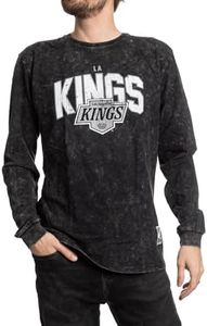 Calhoun NHL Surf & Skate Mens Acid Wash Long Sleeve Cotton Shirt, La Kings, X-Large