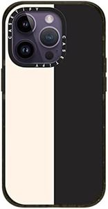 CASETiFY Impact iPhone 14 Pro Case [4X Military Grade Drop Tested / 8.2ft Drop Protection/Compatible with Magsafe] - White/Black Colorblock - Glossy Black