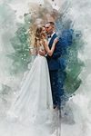 Awesometik Watercolor Painting from Photo, Wedding Illustration Print Personalized Artwork Watercolor Art Canvas Art Wall Art