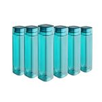 Cello H2O Squaremate Plastic Water Bottle | Lid is sealed by a silicone ring | Leak proof & break-proof |Best Usage for Office/School/College/Gym/Picnic/Home/Fridge | 1 Liter | Aqua Blue, Set of 6