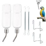 2 PCS Pet Water Bottle With Holder for Small Animal, Rabbits, Chinchillas, Guinea Pigs, Small Puppy, Kitten, Squirrel, Hedgehogand Ferrets
