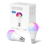 meross Smart Bulb Alexa Light Bulb WiFi Bulbs B22 Compatible with Alexa, Google Home, SmartThings Dimmable RGBWW 9W(60W Equivalent), 2 Pack