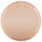 CAFE CONCETTO Filter for use in AeroPress Go/AeroPress Coffee Makers - Disc Fine - Reusable - Premium Coated Stainless Steel (Rose Gold, Metal) - Brew Tips Included