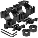 KEENZO High Profile 3 Sides 1'' 丨25.4mm/30mm Rifle Scope Rings QD Quick Release Bracket Rail Mount with Triple Side Rail for 20mm Weaver Picatinny Rail (2 PCS)