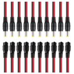 Makerfire 20 Pcs DC Power Pigtail Cable 12V 5A Male and Female CCTV Security Camera Power Adapter Connectors for CCTV DVR Surveillance Video System