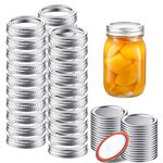 Mason Jar Lids, 60 PCS Canning Lids and Bands, Split-Type Leak Proof Jar Lids for Ball or Mason Jars (70 mm, Silver)