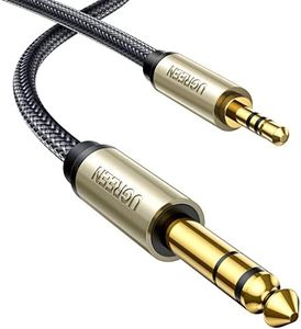 UGREEN 6.35mm 1/4" Male to 3.5mm 1/8" Male TRS Stereo Audio Cable with Zinc Alloy Housing and Nylon Braid Compatible for iPod, Laptop,Home Theater Devices, and Amplifiers, 3M