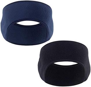 Fleece Ear Warmers Headband/Ear Muffs GoFriend Winter Headbands for Adults Men & Women, Stay Warm & Cozy with our Thermal Polar Fleece & Performance Stretch (Black+Blue)