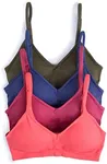 Caramel Cantina 4 Pack V Neck Padded Bralette Adjustable Straps (S/M, Fall)