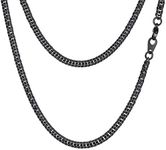 FindChic Black Chain for Men Women Cuban Link Chain Choker Curb Necklace for Women 3MM 24''