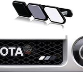 Dewkou Pack-1 Tri-Color Grille Decor Badge, Car Decoration Accessories for Toyota 4Runner Tacoma Tundra & Other Mesh or Slotted Grille (Black & Gray & White)