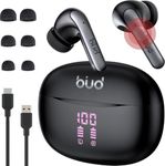 iBUD Buds, Wireless Noise Cancelling Earbuds, 36Hr Playtime Bluetooth 5.3 Surround Sound Headphones in-Ear Earphones Secure Comfort Fit, 4 Mics, IPX5 Waterproof LED Charge Case for iPhone iOS Android