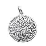 FOURSEVEN Jewellery 925 Sterling Silver Mother Earth Yin Yang Pendant, Fits in Chains and Necklaces for Men, Women and Girls (Gifts for Him/Her)