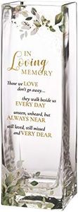 Lillian Rose Botanical Theme Memorial Flower Vase with Sympathy Verse, 3.15x3.15x9.75, Multi