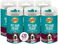 Scotch-Brite Pet Extra Sticky Lint Roller for Pet Hair, Furniture, and Clothes, 6 Roller Refills, 420 Sheets, White