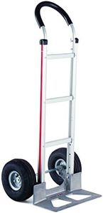 Magliner HMK119UA4 Aluminum Hand Truck, Horizontal Loop Handle with Vinyl Sleeve, 18" x 7-1/2" Aluminum Diecast Nose Plate, 500 lb Capacity