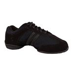 Skazz by Sansha Women's Dance Studio Exercise Sneakers Suede Leather Split-Sole DYNA-MESH, Black