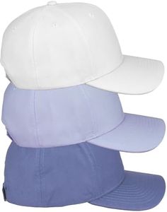 Daxton Premium Mid Profile Hat Semi Curved Visor Structured Cap 3 Pack - Dusty Blue,Light Blue,White