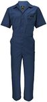 Natural Uniforms Mens Short Sleeve Zip Up Coverall, Stain and Wrinkle Resistant (Navy, X-Large)