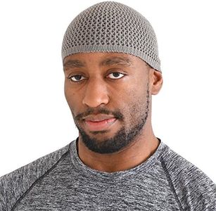 CHARM Silk Kufi Hat Skull Cap - Mens Beanie Hat Handmade in Japan Stretchy Gray M