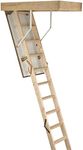 3 Section Timber Folding Loft Ladder Kit – Door Hatch & Frame – 2.8m Floor to Ceiling Max Height – 550mm Swing Clearance – 12 Tread Attic Access Steps/Stairs