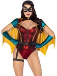 Leg Avenue 87170 10101 5 Pc Sultry Sidekick Halloween Costume With Cape and Gloves Outfit, Women, Multicolor, S