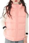 Puffer Vest Boys Kids Lightweight Sleeveless Jacket Fall Winter Gilet Soft Warm Thermal Coat Quilted Padded Waistcoat Pink