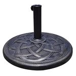 COSTWAY Resin Parasol Base, 38mm/48mm Heavy Duty Umbrella Stand Holder, Outdoor Garden Patio Yard Market Umbrella Base (20kg, 55 x 55 x 35cm)