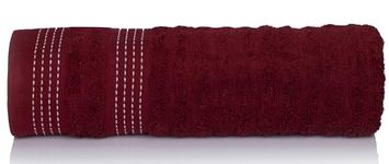 Casa Copenhagen - Egyptian Cotton Elegance 1 Pcs Large Bath Towel (75 X 150cm) Colour : Carbenet Red
