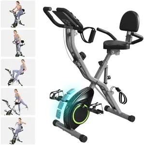 Foldable Exercise Bike Stationary Bikes for Home, 5 IN 1 Indoor Workout Bike, with 16-Level Quiet Magnetic Resistance, 6.6 LBS Flywheel and 300LBS Capacity, 2025 Designed 817 X-bike