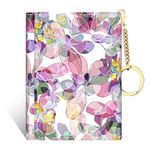 Rouidr Womens Wallet, Small Slim RFID Card Wallets for Women, Trifold Leather Clutch Card Wallet Organizer, Cute Front Pocket Purse with 7 Card Slots & ID Window & Keychain, Colorful Flowers, Fashion