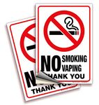 iSYFIX No Smoking No Vaping Sticker Signr - 2 Pack 10x14 inch – Premium Self-Adhesive Vinyl, Laminated for Ultimate UV Protection, Weather, Scratch, Water & Fade Resistance, Indoor & Outdoor