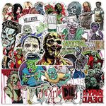 Zombie Stickers |50 Pcs Zombie Waterproof Vinyl Decals for Water Bottles Laptop Refrigerator Luggage Computer Mobile Phone Skateboard Décor