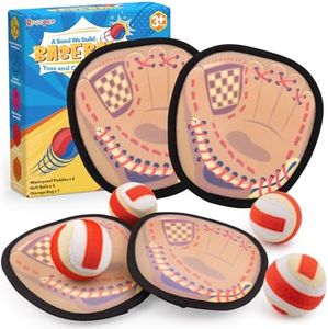 Qrooper Toss and Catch Ball Game with Soft Balls & Sticky Baseball Gloves - Toys for Indoor, Outdoor, Yard, Beach, Pool, Camping - Birthday Gift for Boys, Girls, Toddler, Kids Ages 3-12 - Brown