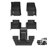 3W Floor Mats Fit for Jeep Grand Cherokee L 2021-2025, TPE All Weather Custom Fit Floor Liner for 1-3 Rows Full Set Car Mats Black (Only for 6 Seater Without Center Console)