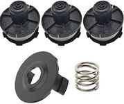 3Pcs Thread Line Spools & 1 Spool Cover for Makita DUR141 DUR181RF DUR181Z DUR181 DUR180 String Trimmer Replacement with 1 Spring, Part NO.196146-9 195858-1