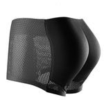 JOCKMAIL Men Underwer Briefs Men's Hip Lifting Shapewear Padded Enhancing Butt Booster Mens Lift Underwear, Black, Medium